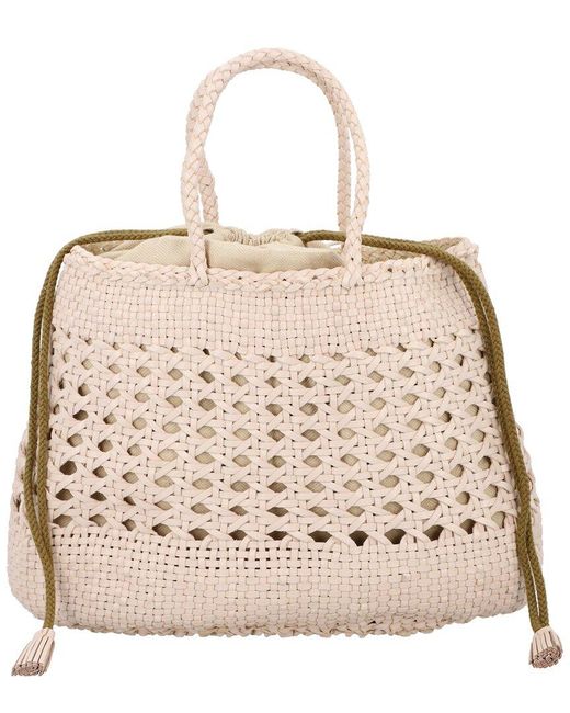 Dragon Diffusion Natural Santa Cano Leather Top Handle Bag