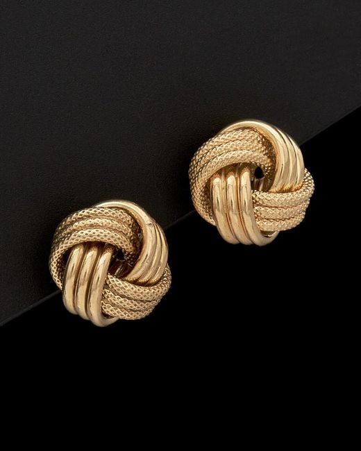 Italian Gold Black 14k Love Knot Earrings