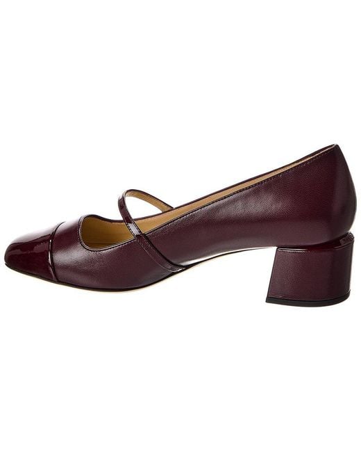 Jimmy Choo Brown Elisa 45 Leather & Patent Pump