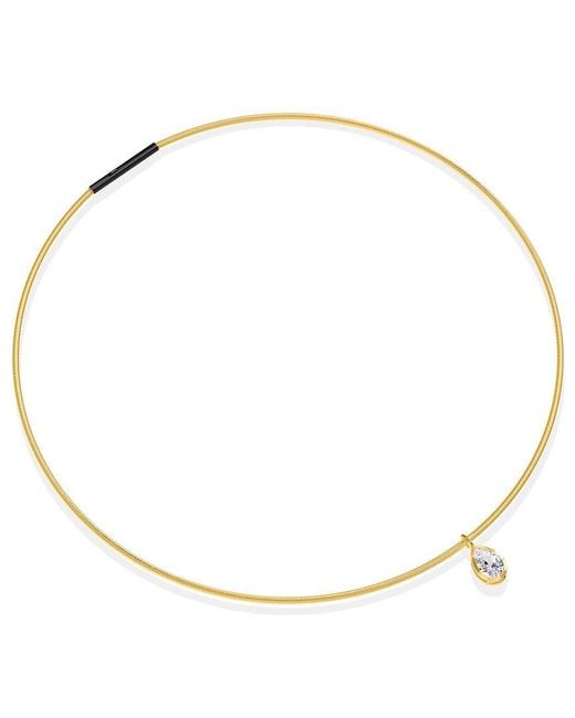 Lab Grown Diamonds Metallic 14K 1.28 Ct. Tw. Lab-Grown Diamond Omega Pendant Necklace