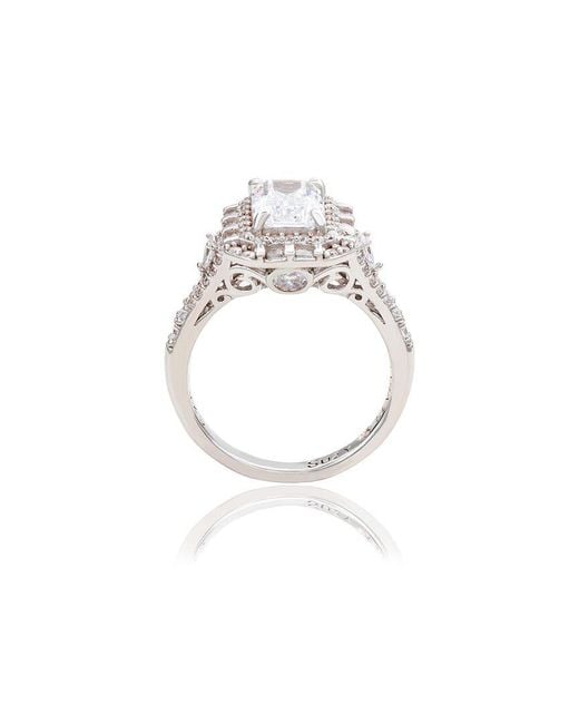 Suzy Levian White Silver Cz Ring