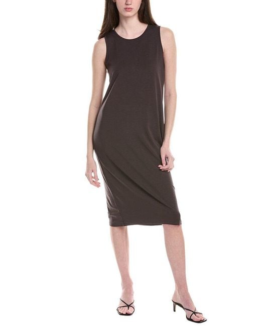 Eileen Fisher Black Petite Crewneck Midi Dress