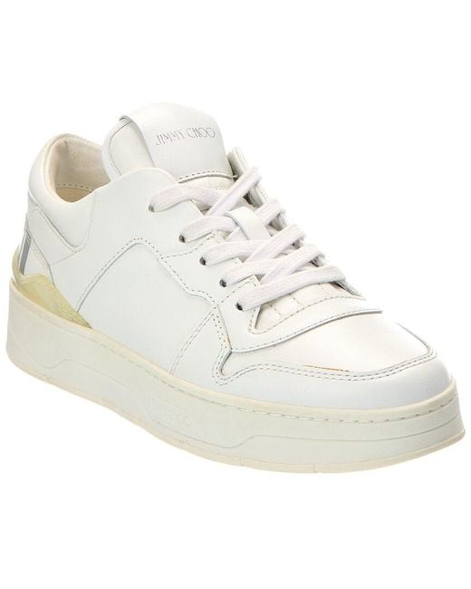 Jimmy Choo White Florent/F Leather Sneaker