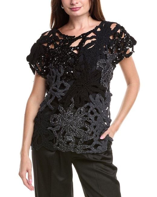 Brunello Cucinelli Black Sequin Linen & Silk-blend Open Sweater