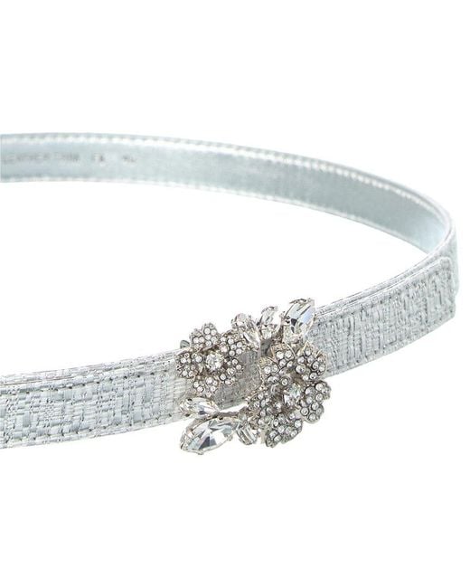 Roger Vivier White Buckle Tweed Belt