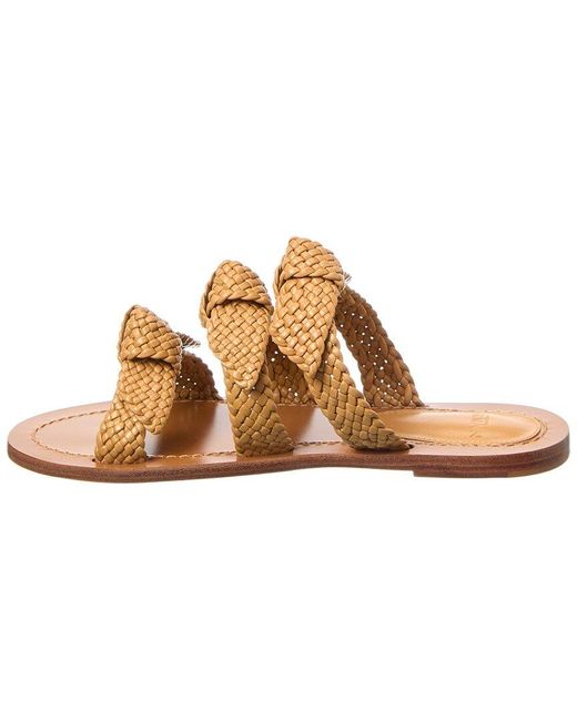 Alexandre Birman Metallic Lolita Braided Leather Sandal