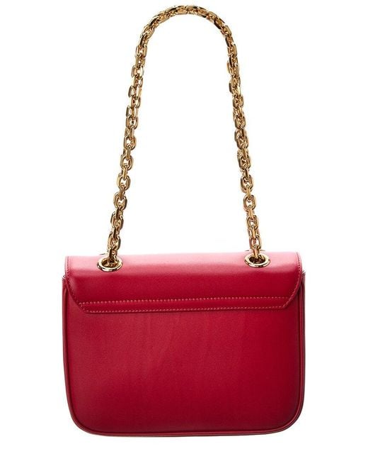 Céline Red C Small Leather Shoulder Bag (authentic Pre-owned)