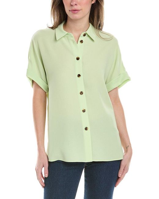 Lafayette 148 New York Green Darby Blouse