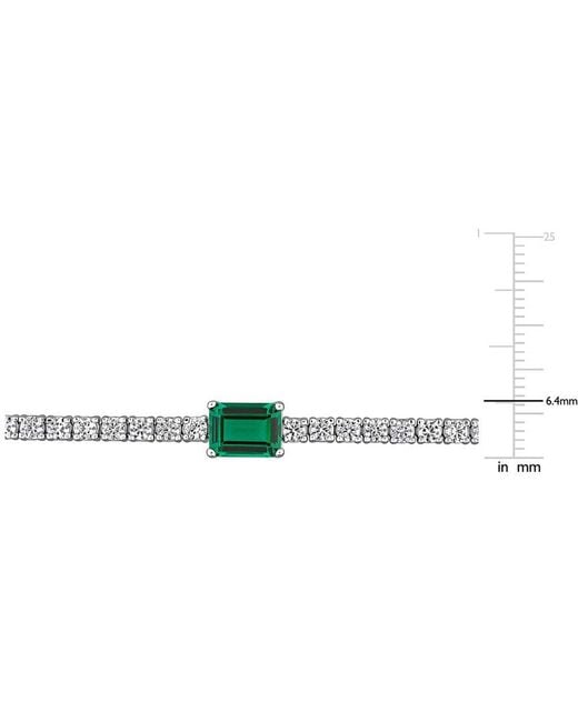 Rina Limor White 6.75 Ct. Tw. Lab-Grown Emerald & Sapphire Bracelet