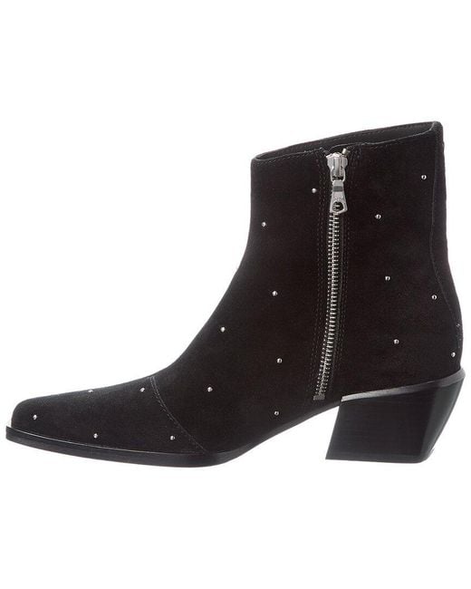 Rag & Bone Black Joni Zip Suede Boot