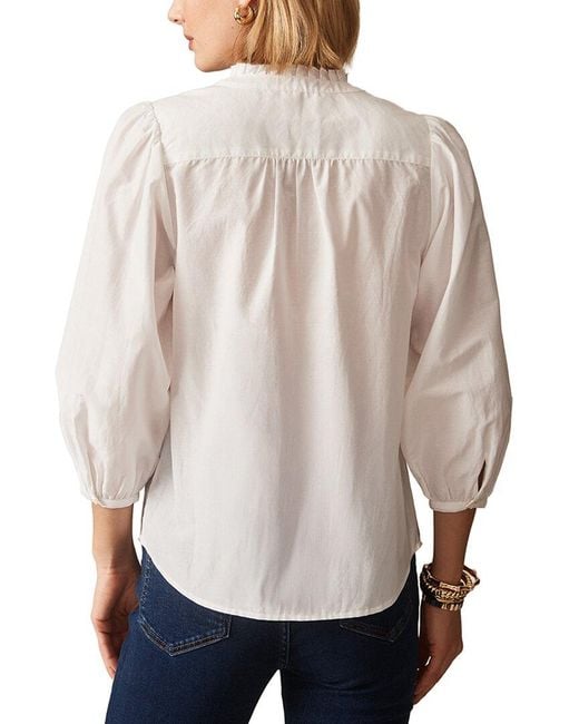 J.McLaughlin Brown Josette Silk-Blend Blouse