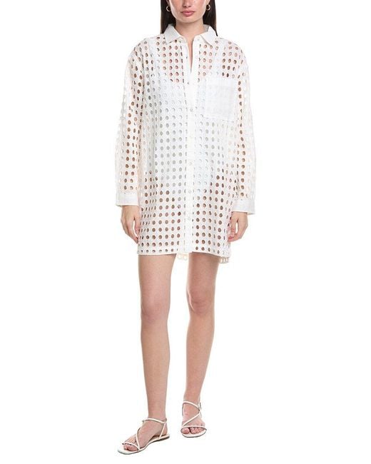 Echo White Eyelet Shirtdress