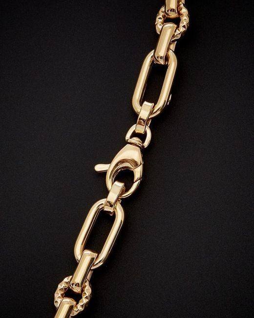Italian Gold Black 14k Oval Fancy Link Necklace