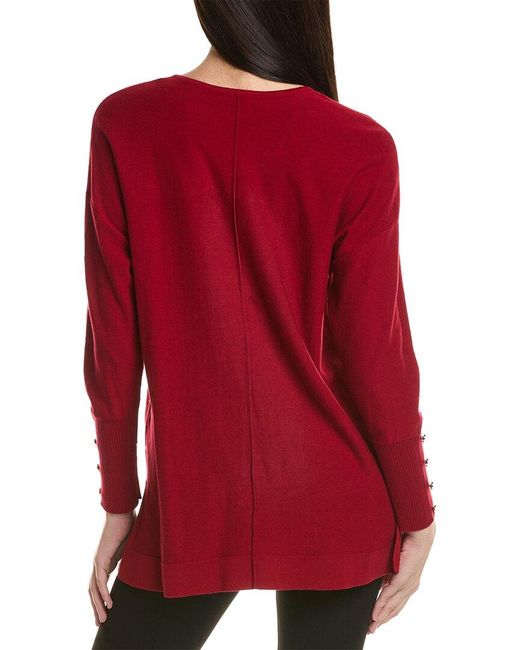 Anne Klein Red Tunic Sweater