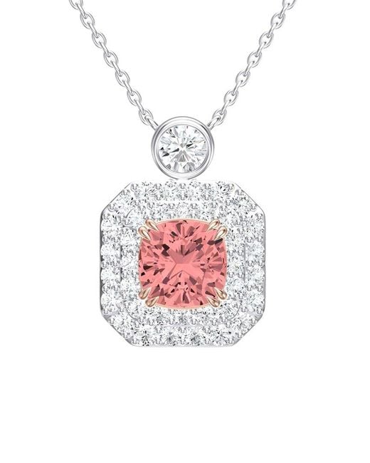 Lab Grown Diamonds White 14K 1.50 Ct. Tw. Lab-Grown Diamond Halo Pendant