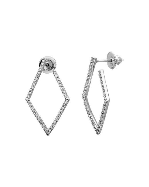 Adornia Metallic Crystal Wrap Around Geometric Hoops