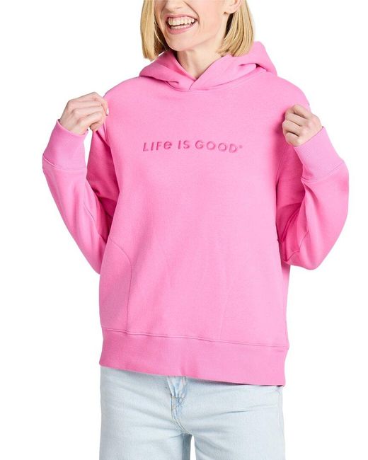 Life Is Good. Pink Good Vibes Fleece Sweatshirt
