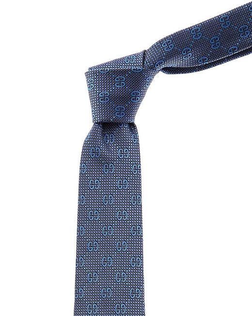 Gucci Blue GG Silk Tie for men