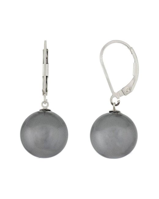 Splendid Gray 12X18Mm Pearl Earrings