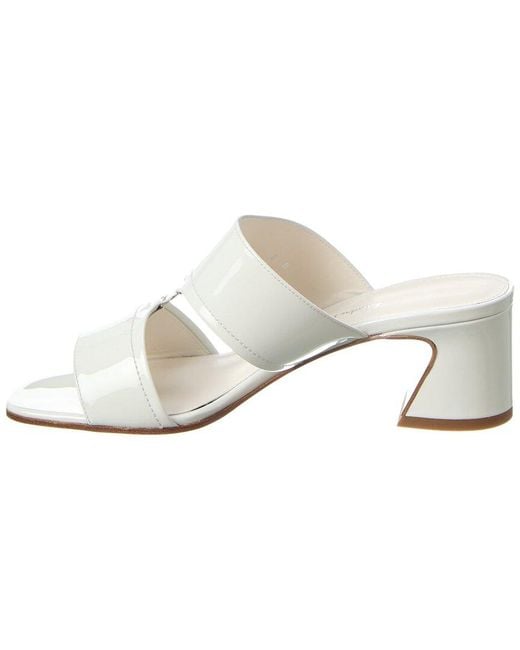 Ferragamo White Tot Patent Sandal