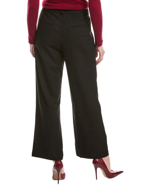 Seraphin Black Linen-Blend Pant