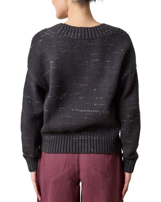 Lilla P Gray Oversized V-Neck Sweater