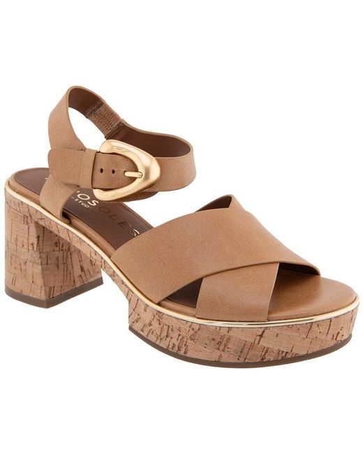 Aerosoles Brown Zephyr Leather Heeled Sandal