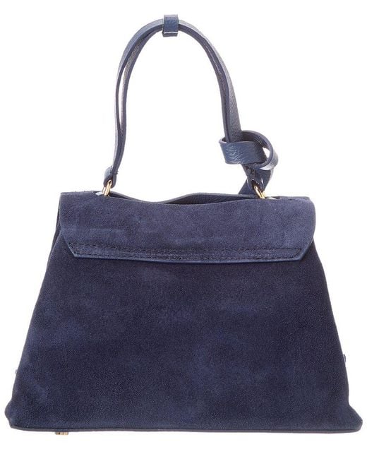 Isabella Rossetti Blue Ella27 Suede Tote