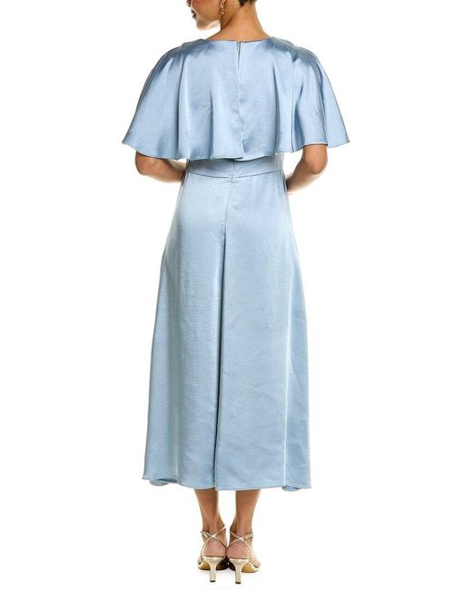 Ted Baker Blue Flutter Sleeve Midi Dress