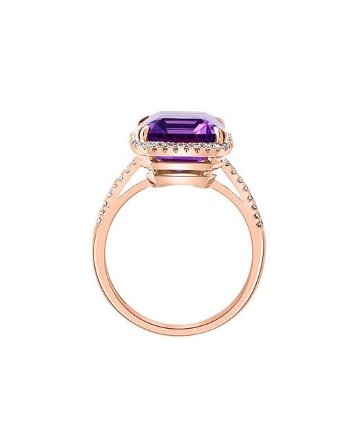 Effy Fine Jewelry Purple 14K Rose 5.94 Ct. Tw. Diamond & Amethyst Ring