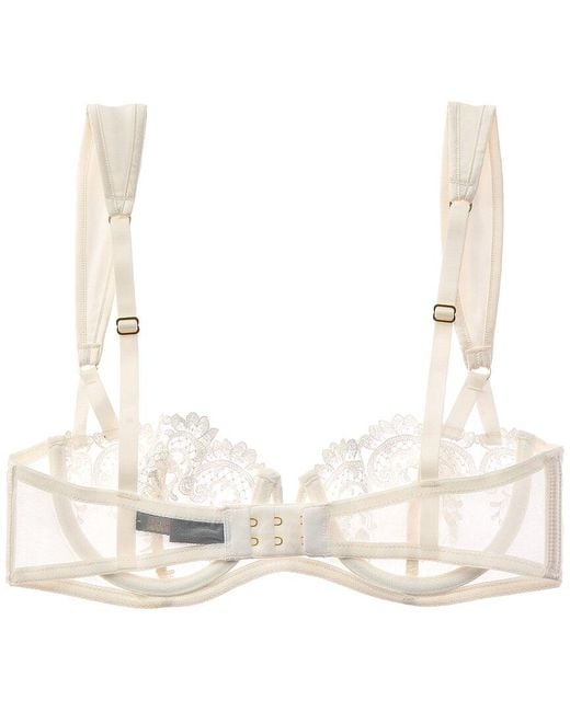 Kiki de Montparnasse White Juliette Silk-Trim Balconette Bra