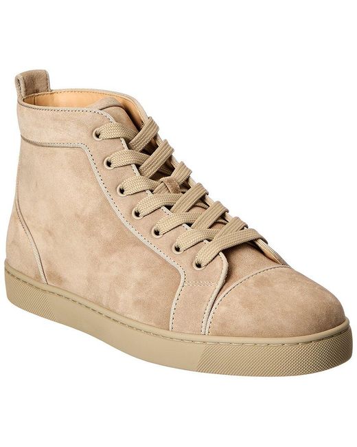 Christian Louboutin Natural Louis Orlato Suede High-Top Sneaker for men