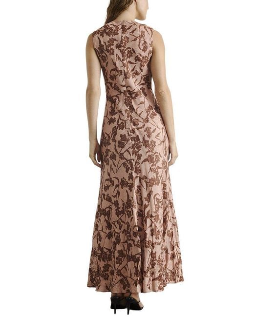 Tanya Taylor Brown Emily Silk-Blend Maxi Dress