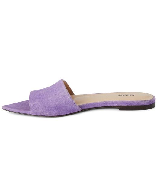L'Agence Purple Serena Suede & Leather Sandal