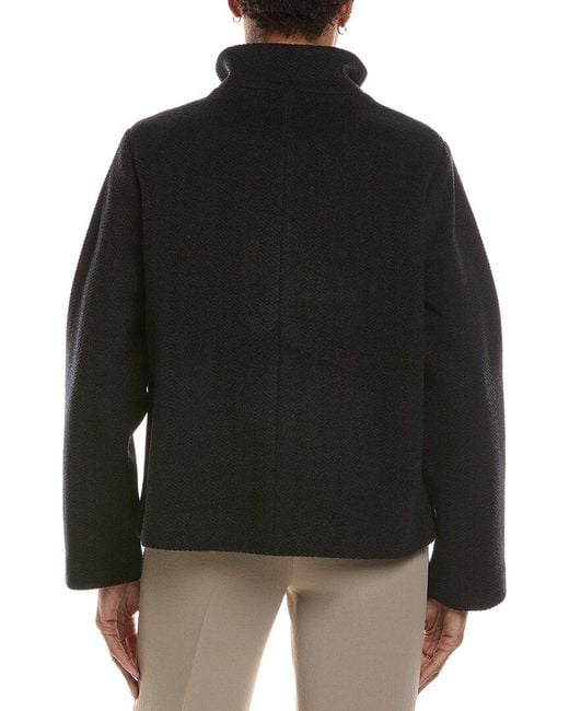 Eileen Fisher Black Wool Short Coat