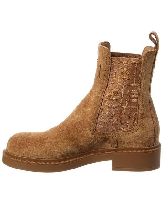 Fendi Brown Filo Suede Biker Boot