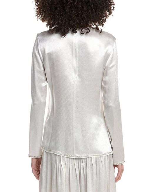 3.1 Phillip Lim Gray Crystal Trim Top