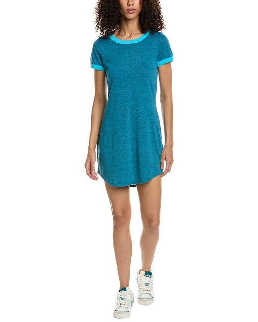 Chaser Brand Blue Recycled Blocked Jersey Shift Dress
