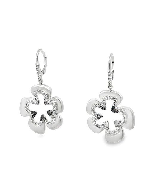 Diamond Select Cuts Metallic 1.49 Ct. Tw. Diamond & Topaz Earrings