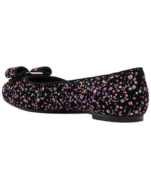 Ferragamo Black Varina Leather Ballet Flat