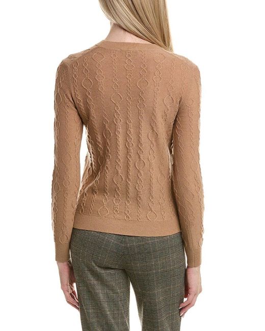 Bruno Magli Green Cable Crewneck Wool & Cashmere-Blend Sweater