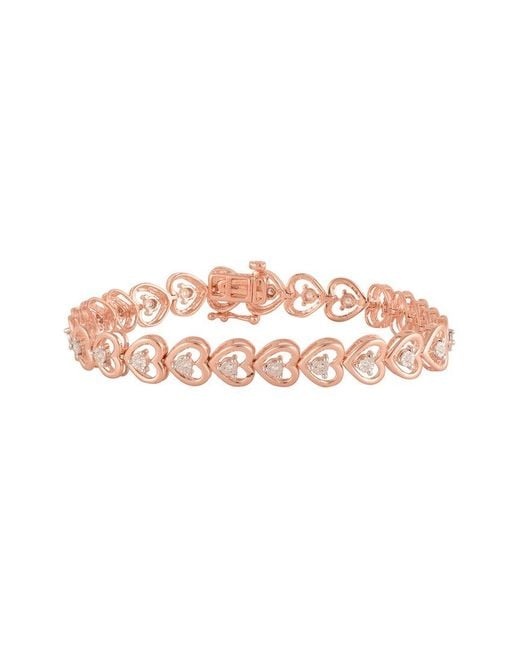 Lab Grown Diamonds Pink Rose Plated 0.25 Ct. Tw. Lab-Grown Diamond Bracelet