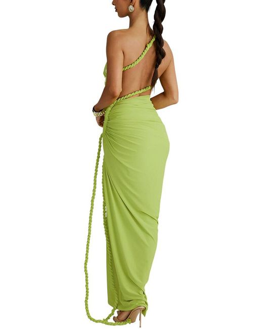 LEBRIN ATELIER Green Solid Maxi Dress