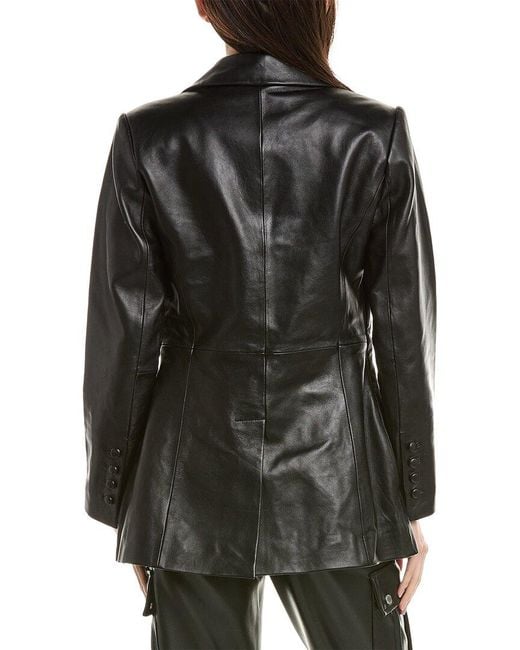 Walter Baker Black Mia Leather Blazer
