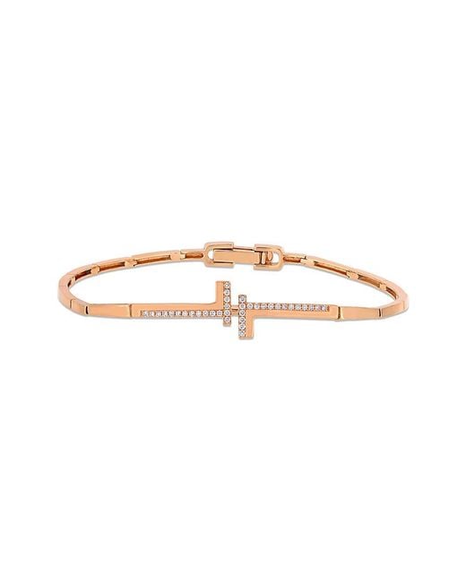 Diamond Select Cuts White 14K Rose 0.87 Ct. Tw. Diamond Link Bracelet