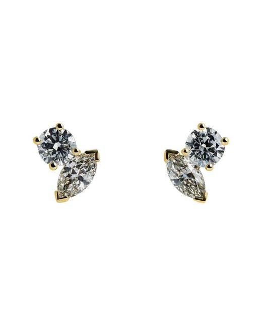 Prince Diamond & Jewelry Metallic 14K 3.37 Ct. Tw. Lab-Grown Diamond Lab-Grown Multi-Shape Earrings