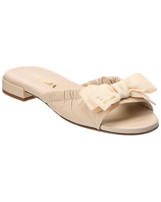 Prada Natural Leather Sandal
