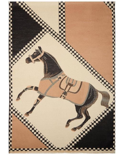 Saachi Brown Checkered Equestrian Scarf