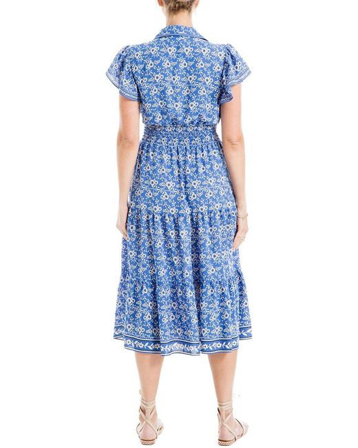 Max Studio Blue Collar Midi Dress