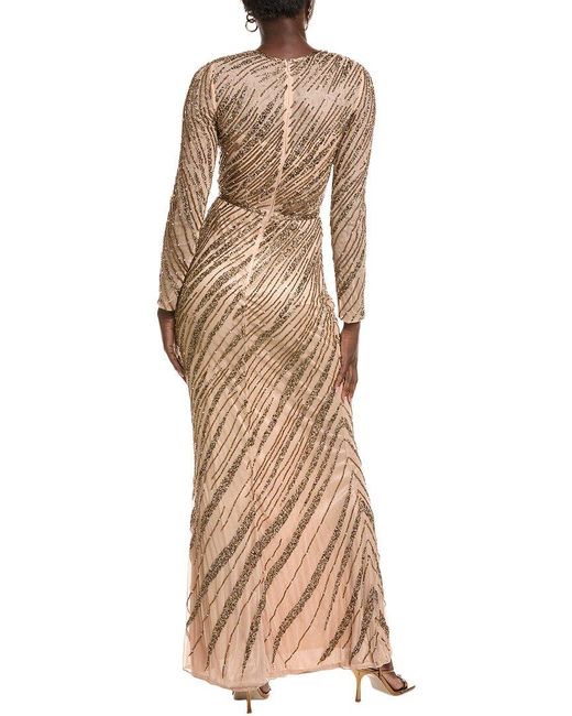 Issue New York Natural Bead Embellished Gown